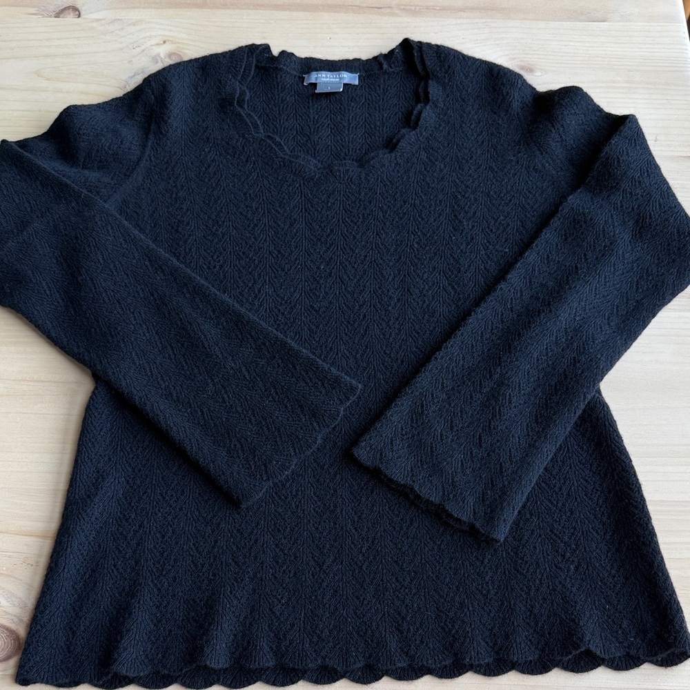 Ann Taylor Black Cashmere Sweater